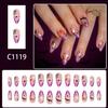 Halloween Press-On Nails, Medium Glittery Purple French Tip with Ghost Design, 24-Piece Set view 2