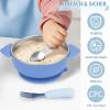 Baby Suction-Cup Plate Set with Stainless Steel Divided Plate, Bowl, Spoon and Fork view 3