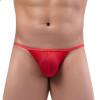 Sexy Men's Ribbed Low-Rise String Thong Underwear with Soft Pouch view 3