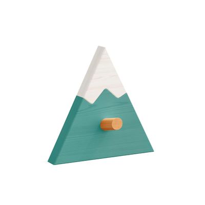 BioKinder Mountain Wall Hook, Solid Pine, Ocean Blue