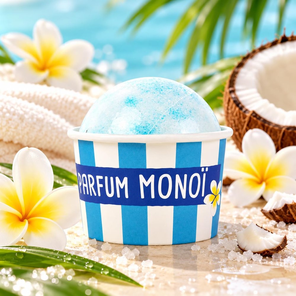 Bath Bomb 100 g Carnival, Monoi Scent FRENCH TENDANCE