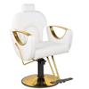 Adjustable Barber Chair for Hair Salon, 360° Swivel Reclining Chair, White view 1