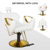 Adjustable Barber Chair for Hair Salon, 360° Swivel Reclining Chair, White view 2