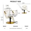 Adjustable Barber Chair for Hair Salon, 360° Swivel Reclining Chair, White view 4