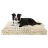 Homaxy Large Dog Bed, Plush Ergonomic Washable Mat, Beige, 89 x 59 x 8 cm view 1
