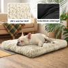 Homaxy Large Dog Bed, Plush Ergonomic Washable Mat, Beige, 89 x 59 x 8 cm view 4