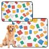 Washable, Non-Slip Cat Blanket for Indoor Use, 50.8 x 61 cm, Colorful Building-Block Pattern, 3-Pack view 1