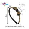 Righe e Pois Girls’ Double-Bow Lurex/Canet Headband, Gold view 2