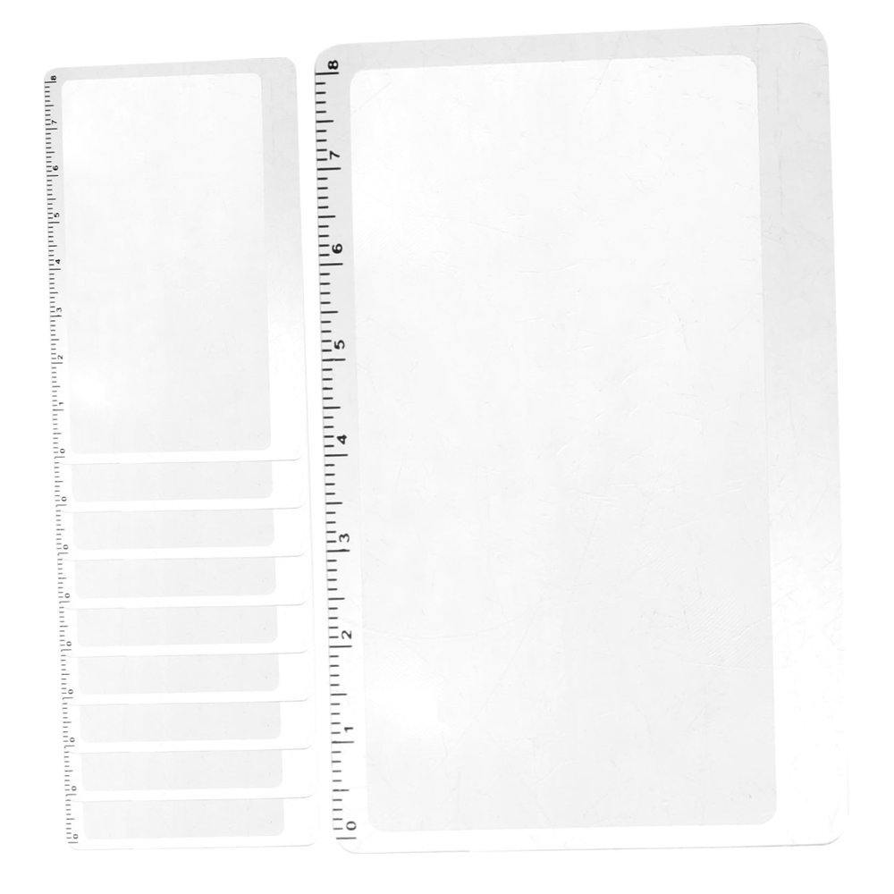 Mikinona 10-Piece Thin PVC Reading Magnifiers for Seniors, Portable Bookmark-Style Reading Aids