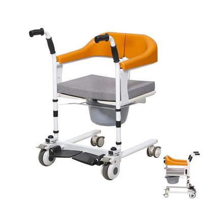 3-in-1 Commode Chair with Adjustable Height, Removable Bucket, Padded Seat and Wheels