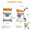 3-in-1 Commode Chair with Adjustable Height, Removable Bucket, Padded Seat and Wheels view 2