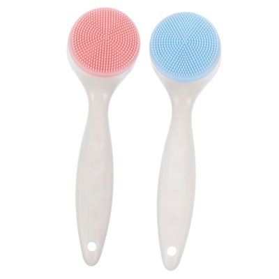 2-Piece Manual Silicone Facial Brushes with ABS, Gentle Cleansing