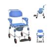 3-in-1 Commode Chair with Adjustable Height, Removable Bucket, Padded Seat and Wheels view 1