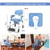 3-in-1 Commode Chair with Adjustable Height, Removable Bucket, Padded Seat and Wheels view 2