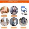 3-in-1 Commode Chair with Adjustable Height, Removable Bucket, Padded Seat and Wheels view 3