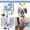 3-in-1 Commode Chair with Adjustable Height, Removable Bucket, Padded Seat and Wheels view 4