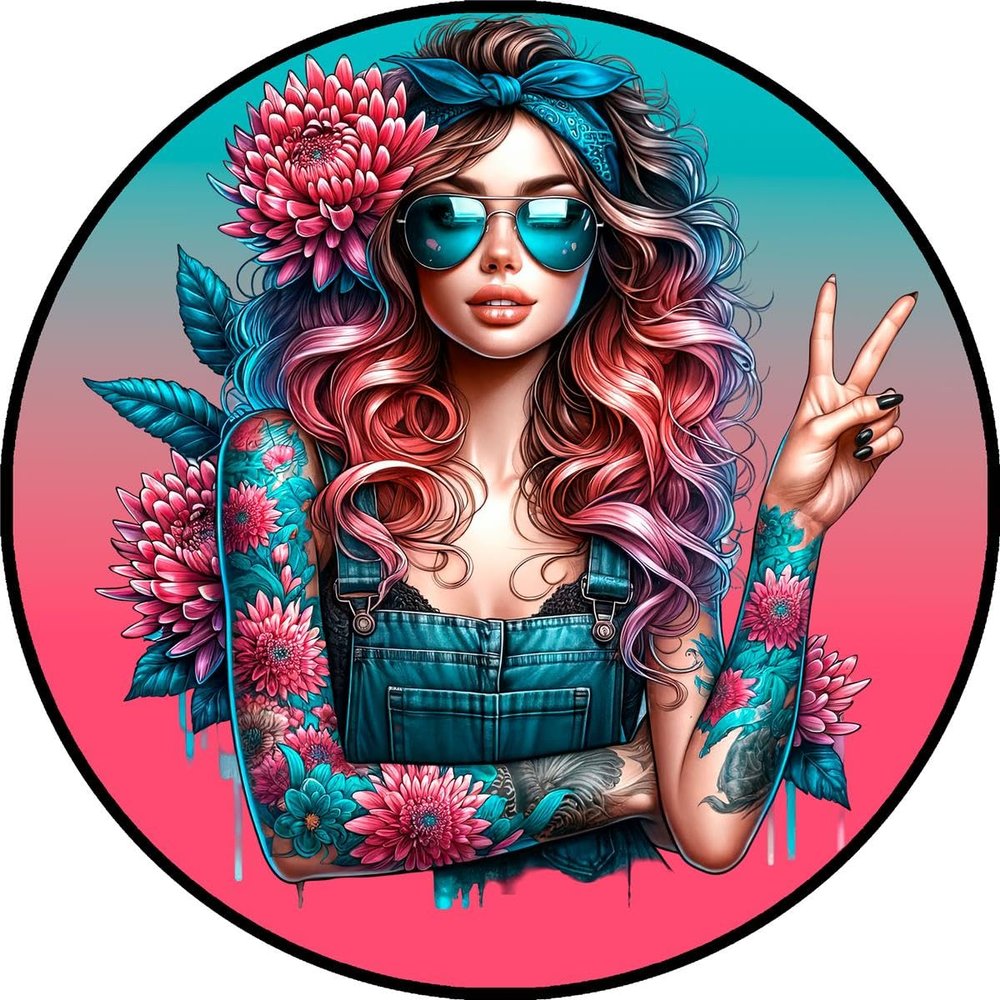 Edible Cake Topper, Tattoo Girl, 20 cm, TG08