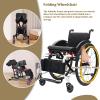 CFMAIF Folding Lightweight Aluminum Wheelchair, Self-Propelled, 38 cm/14.9 in Seat, Red view 3