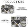 Black Marble-Texture Pet Food Mats, Gold-Colored, Non-Slip and Flavor-Neutral view 4