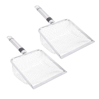 Riuulity Stainless Steel Cat Litter Scoop, 2-Pack