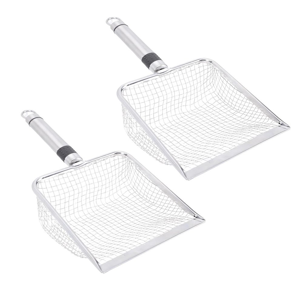 Riuulity Stainless Steel Cat Litter Scoop, 2-Pack