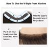 V-Shaped Human Hairline Toupee for Men, Natural Color, 5 x 16 cm view 3