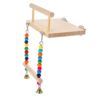 ibasenice Natural Wood Bird Perch Toy for Parrots and Budgies