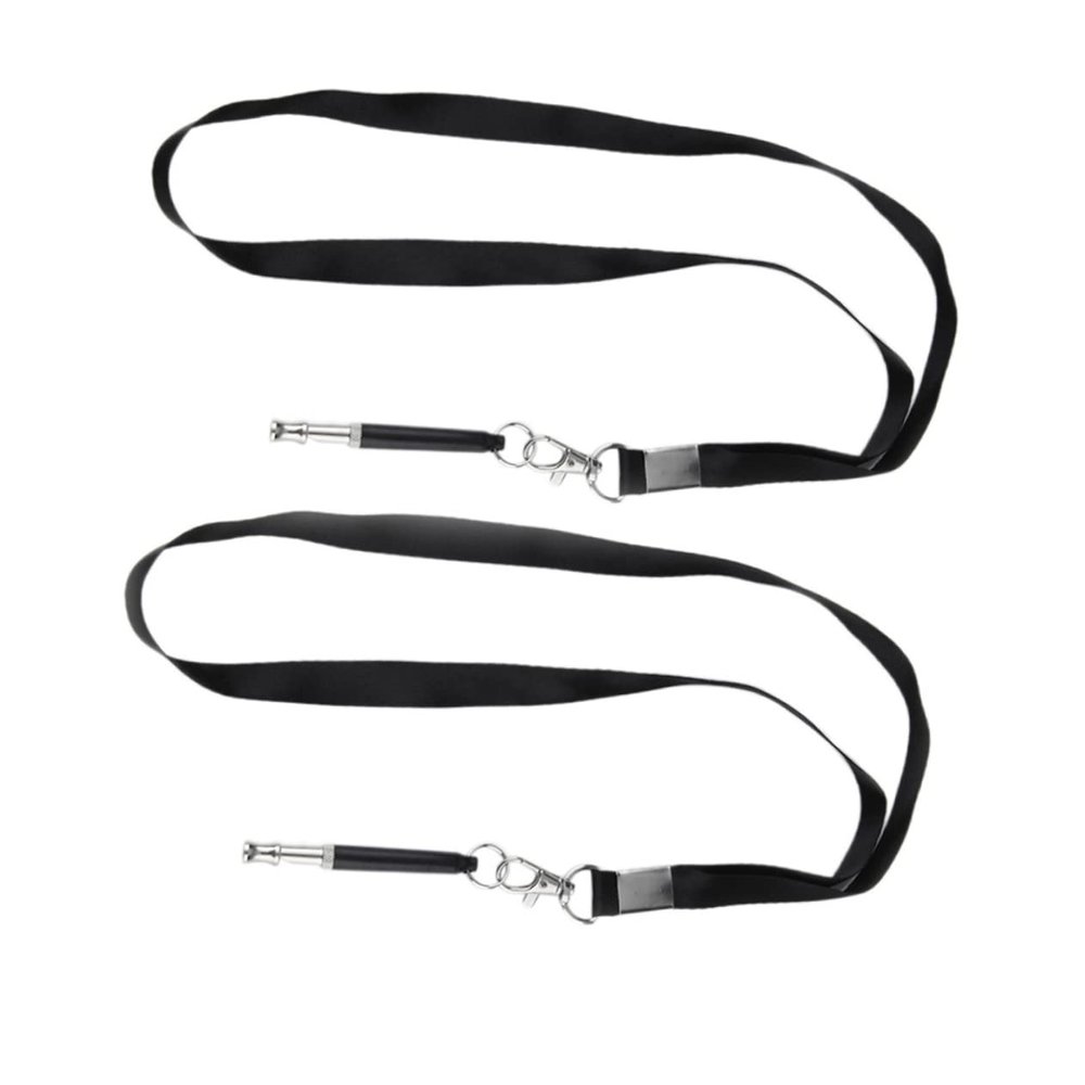 ibasenice 2-Pack Dog Whistles for Training, Black, with Lanyards
