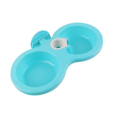 UPKOCH Hanging Pet Bowl, Double Bowl for Water and Food, Small Blue, Non-Slip, Space-Saving Design for Cats and Dogs
