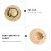 UPKOCH Pet Straw Hat with Sunflower Decor view 3