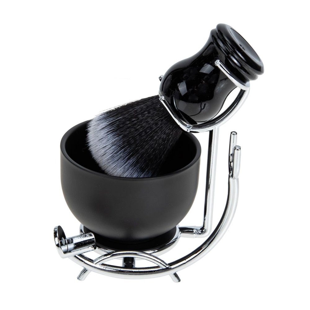 OATIPHO Shaving Brush and Bowl Set with Stand, Natural Bristle Brush for Beard and Mustache