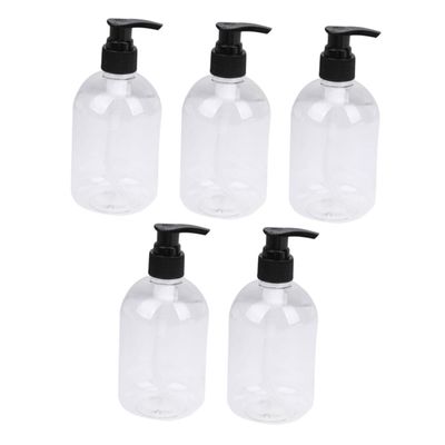 OATIPHO 5-Pack Lotion Containers, Empty Refillable Shampoo and Shower Gel Bottles, Reusable Liquid Bottles for Bathroom, Travel and Camping
