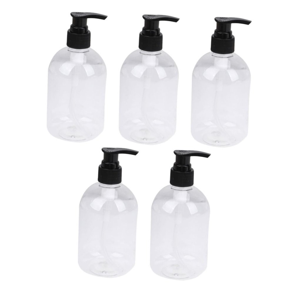 OATIPHO 5-Pack Lotion Containers, Empty Refillable Shampoo and Shower Gel Bottles, Reusable Liquid Bottles for Bathroom, Travel and Camping
