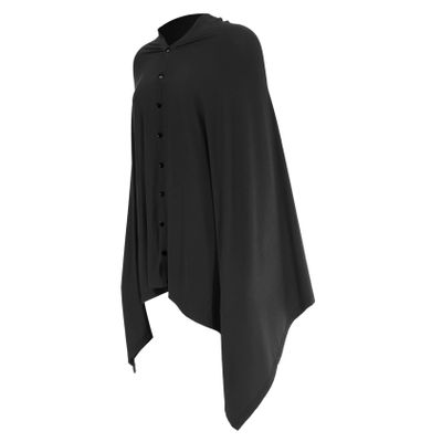 Multifunctional Nursing Scarf for Breastfeeding Mothers, Black Cotton