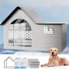 TUPOSTAR Pet Cooling House for Cats and Dogs, Foldable Indoor/Outdoor Cooling Shelter with 10 Cooling Packs, Silver, Medium view 1