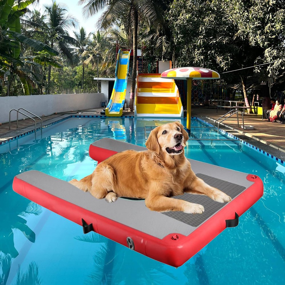 Dog Pool Ramp, Inflatable Floating Platform for Easy Water Access