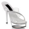 WOkismD 14 cm Clear Platform Heels for Women, Transparent Stiletto Mule Sandals, White, EU 45 view 1