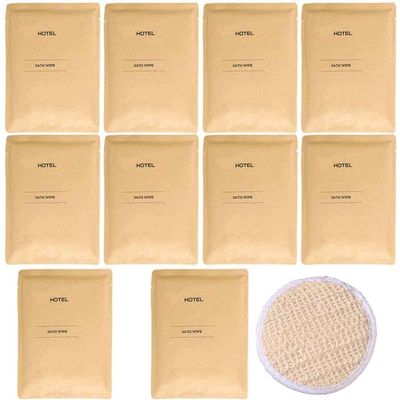 Individually Wrapped Disposable Bath Sponge Set, 10-Piece