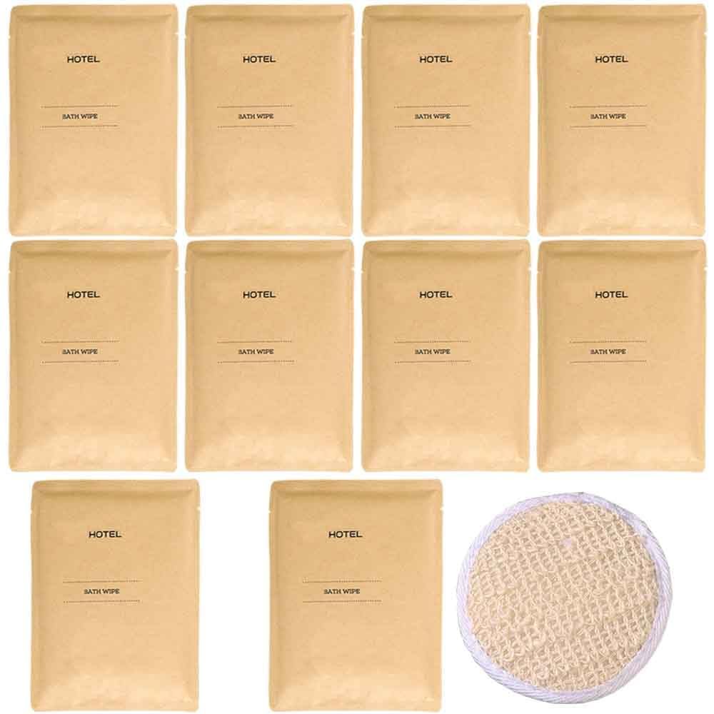 Individually Wrapped Disposable Bath Sponge Set, 10-Piece