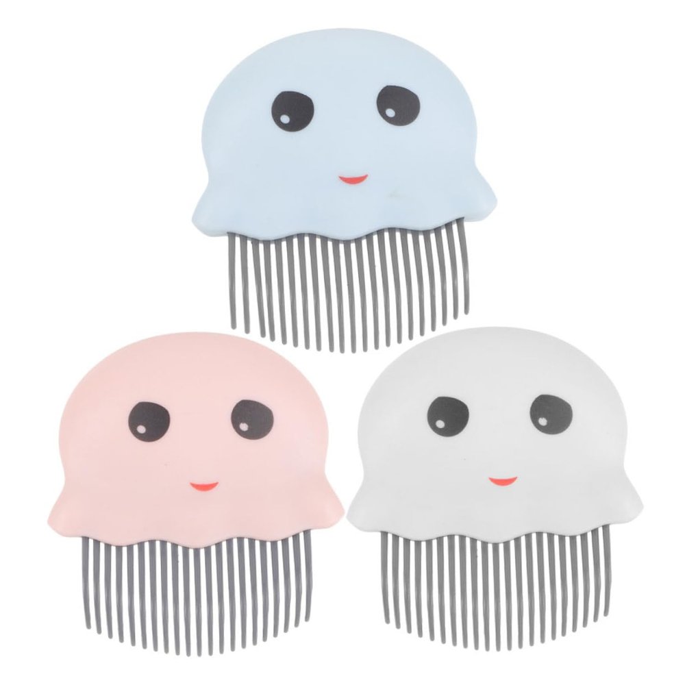 Abaodam 3-Piece Plastic Hair Comb Set with Cartoon Design