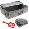 Portable Cat Litter Box with Zipper Lid, 30 × 30 × 11 cm, Oxford Fabric, Style 2 view 1