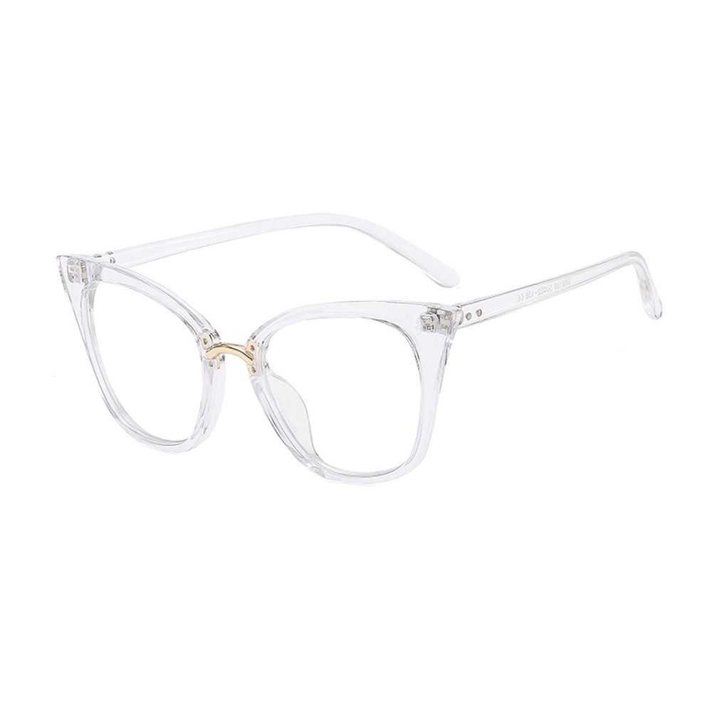 Fullwosing Cat-Eye Glasses for Myopia (-0.5 to -6.0), Lightweight Women's Glasses, White, -4.50