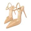 Midnight Style Stiletto High Heels, Pointed-Toe One-Strap Sandals, Khaki, EU 37.5 view 3
