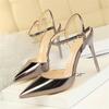 Midnight Style Pointed Stiletto High Heels, One-Strap Sandals, Bronze, EU 37 view 2