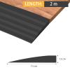 Self-Adhesive Rubber Door Threshold Ramp, 7.5 cm x 1.5 cm x 2 m, Black view 2