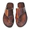 Men's Leather Sandals with Toe Ring and Bunion Correction, Casual Summer Flip-Flops with Square Toe and Fish-Mouth Footbed, for Flat Feet and Plantar Fasciitis (Coffee, EU 47) view 1