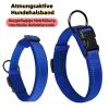 Drawelry Reflective Dog Collar with D-Shaped Alloy Metal Buckle, Adjustable Nylon, Blue, L view 2