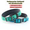 Drawelry Reflective Dog Collar with D-Shaped Alloy Metal Buckle, Adjustable Nylon, Blue, L view 4