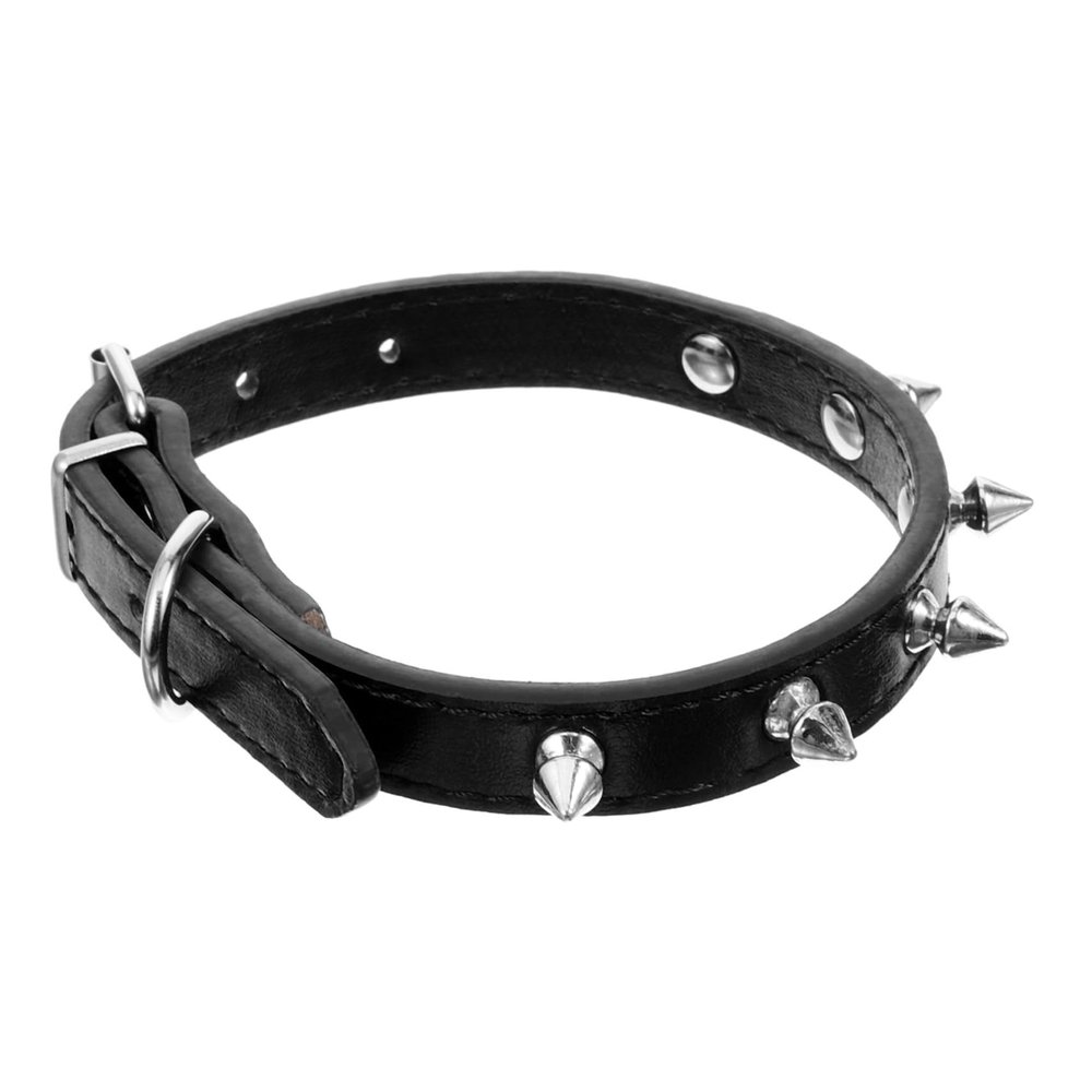 Yardwe Adjustable Spiked Collar for Small Dogs and Cats - Black S