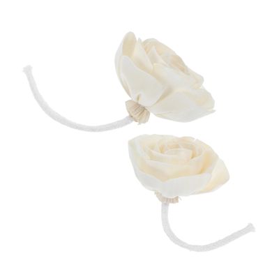 BIUDECO 2-Piece Beige Flower Diffuser Set with Cotton Cord
